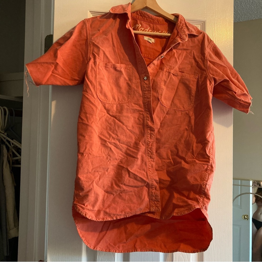 Madewell colored denim button shirt